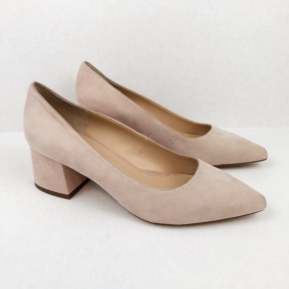 franco sarto callan suede block heel pump